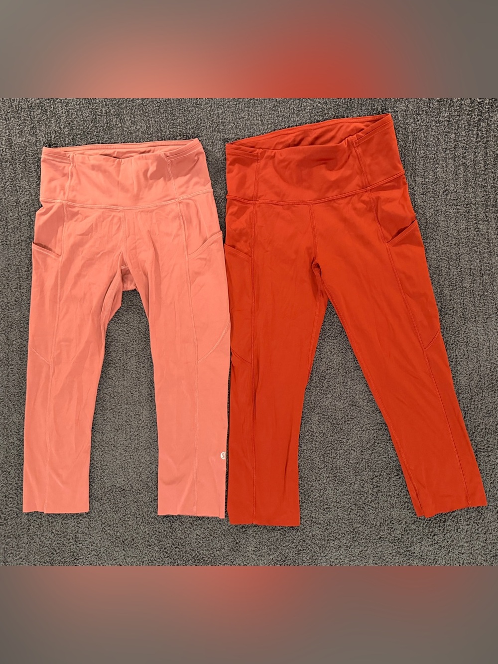 Lululemon capri style leggings lot of two- Pink & Rust